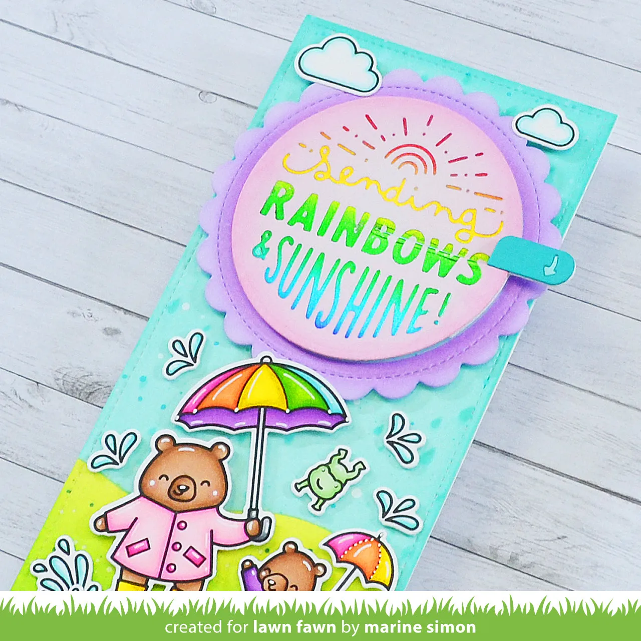 Lawn Fawn Foiled Sentiments Sending Rainbows Folienplatte