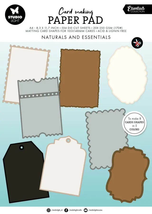 StudioLight Essentials Card Making Pad Naturals 105x148 mm 20 Blatt