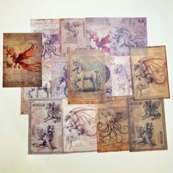 Lavinia Stamps Bestiary Papier- und Sticker-Set Fabelwesen