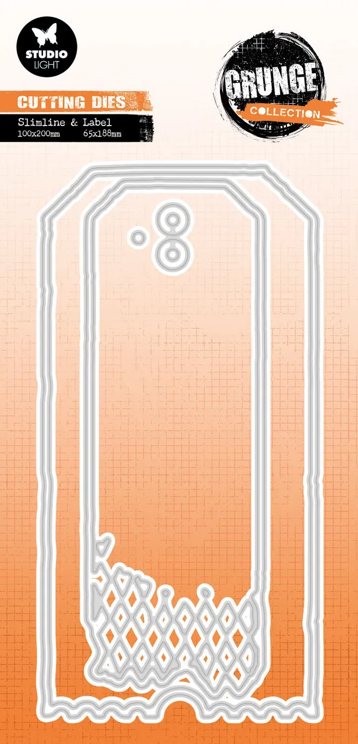 StudioLight Grunge Tag shapes Stanzschablone 100x200 mm