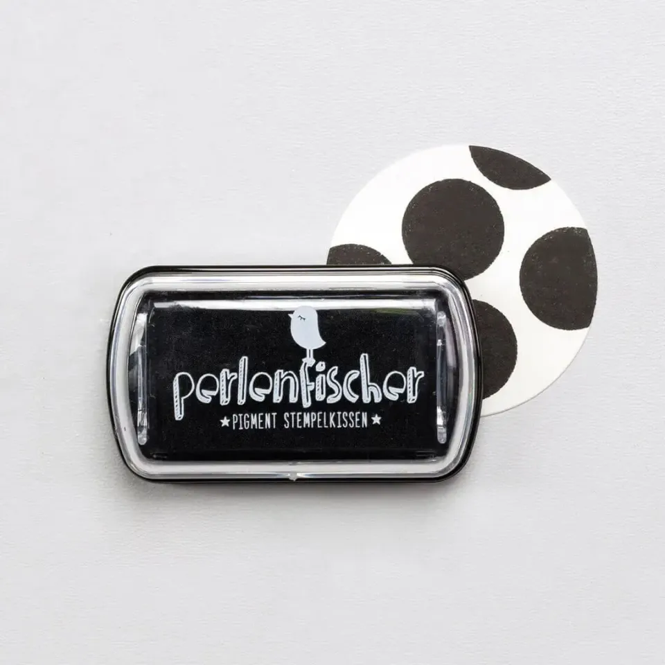 Perlenfischer Schwarz Stempelkissen Mini deckend