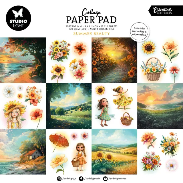StudioLight Essentials Summer Beauty Collage Paper 24 Blatt