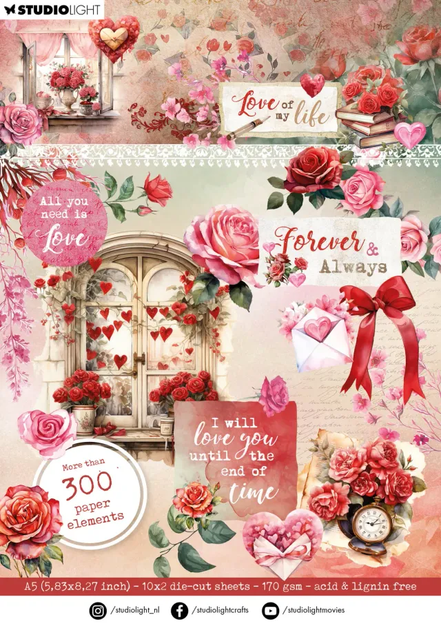 StudioLight Love of my life Die-cut Paper Pad Papierelemente Valentinstag