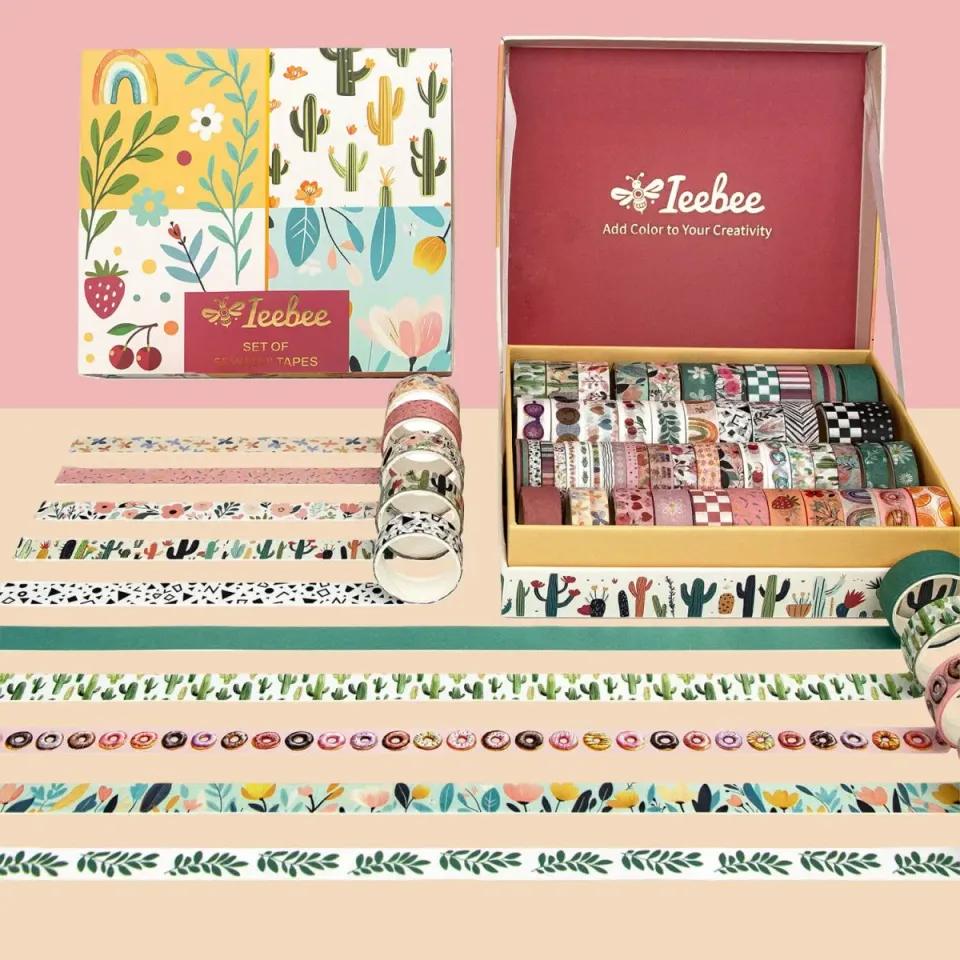 Ieebee Assorted Washi Tape Set 55 Rollen Floral Geometrisch