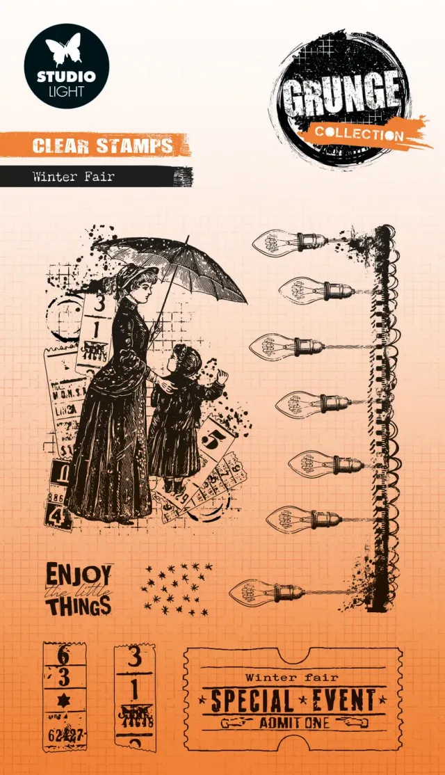 StudioLight Grunge Clear Stamp Winter Fair 93x136mm