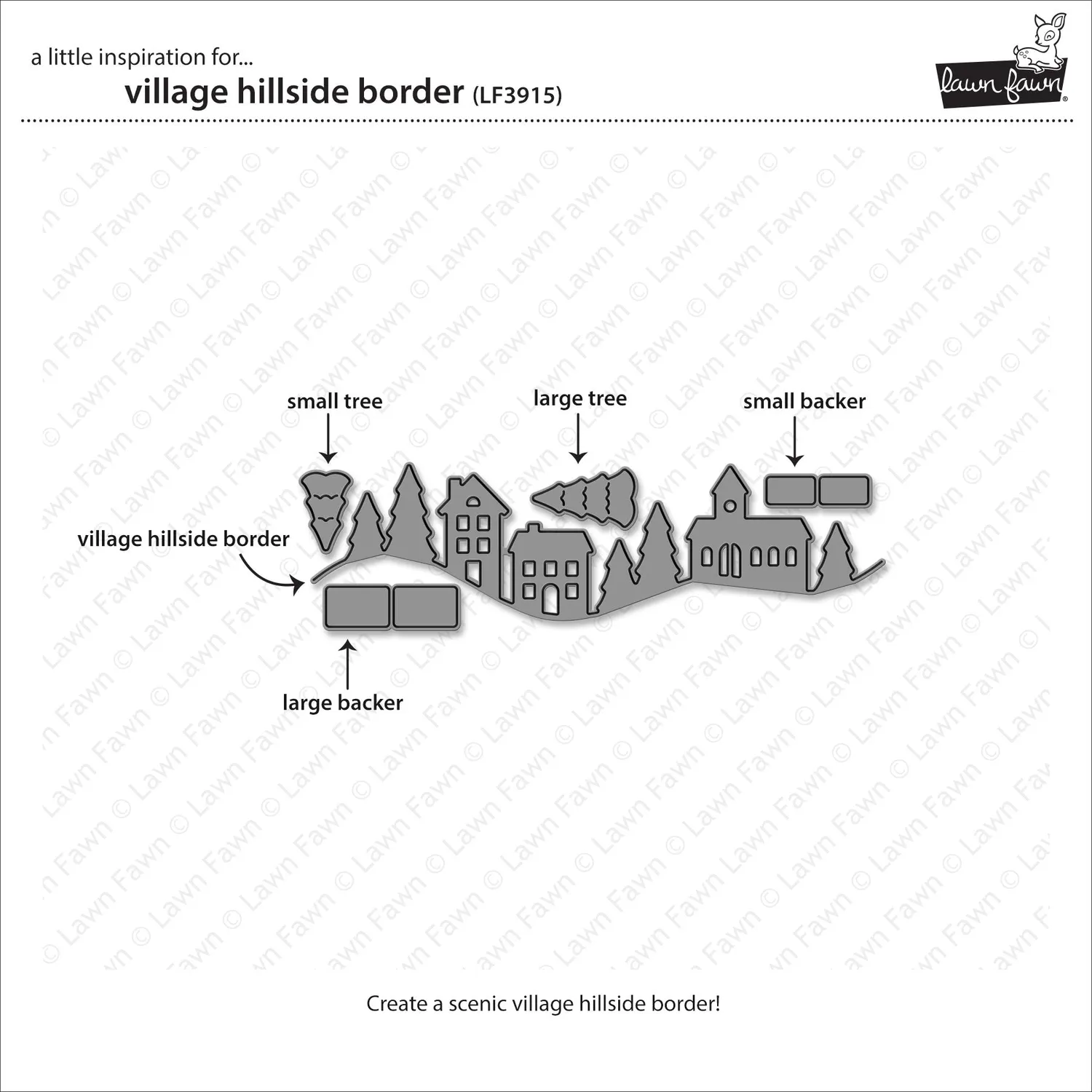 Lawn Fawn Lawn Cuts Village Hillside Border Stanze Dorf