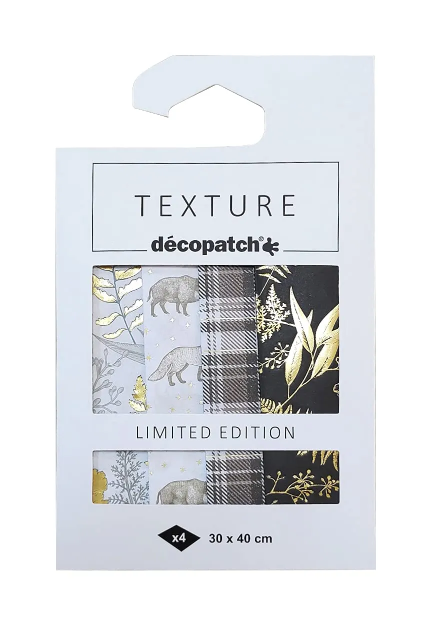 décopatch TD843C Papier Lineart 4 Bögen 30x40 Metallic