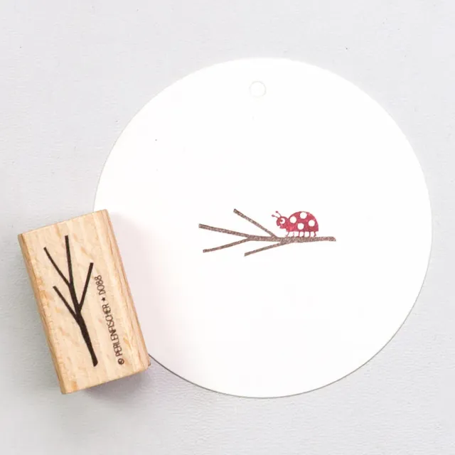 Perlenfischer Stempel Zweig groß Holzstempel 30 mm
