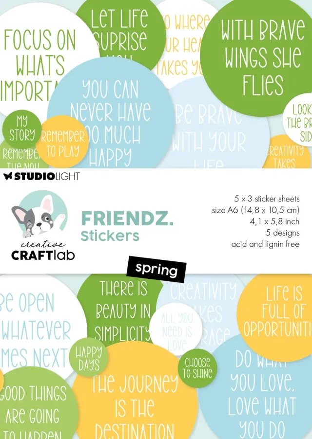 Creative Craftlab Friendz Spring Sticker Pad 4 Blätter