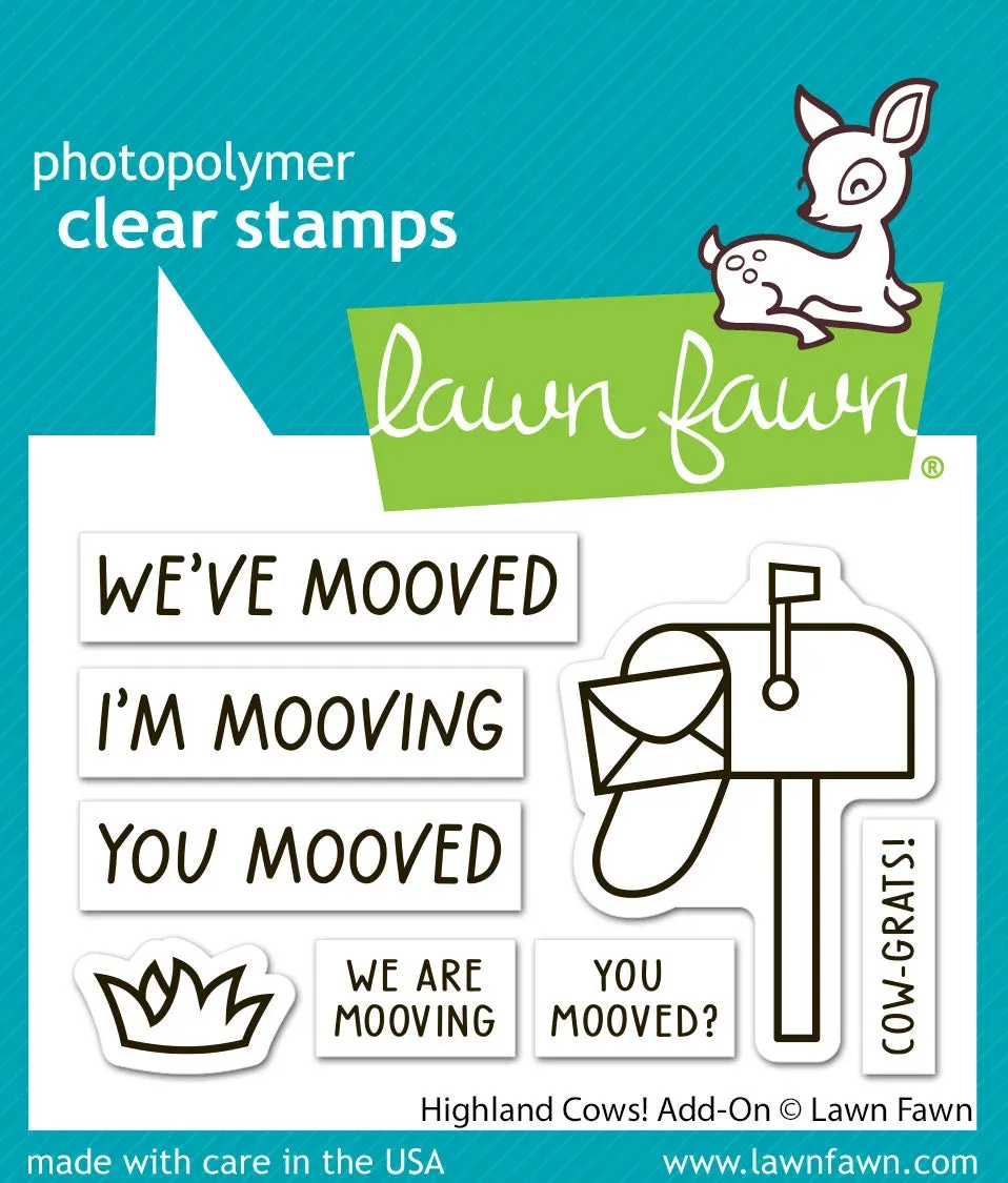 Lawn Fawn Highland Cows Add-On Clear Stamps Mini-Set