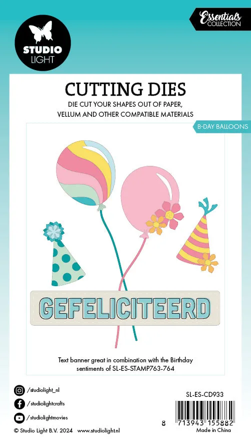 Studio Light Essentials B-day Balloons Stanzschablone Geburtstag