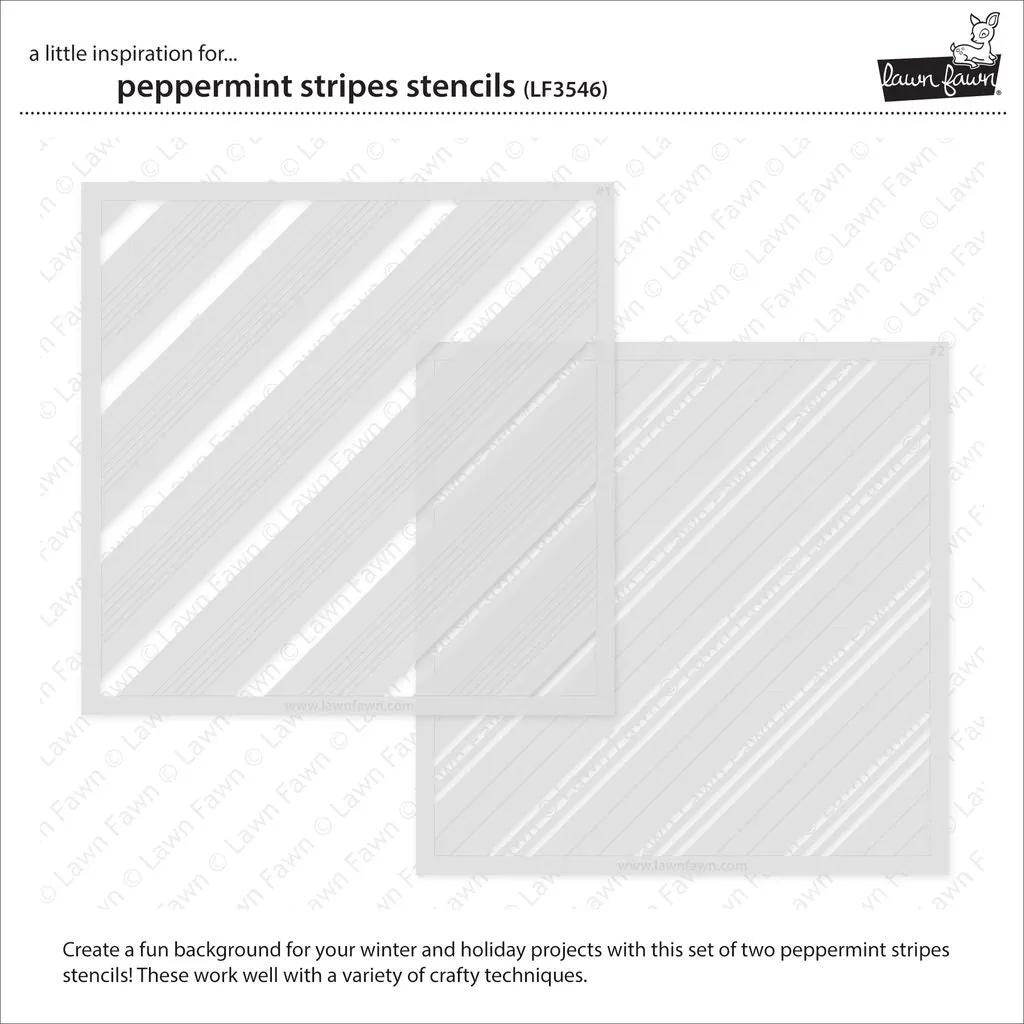 Lawn Fawn Peppermint Stripes Stencils Zuckerstange 6x6