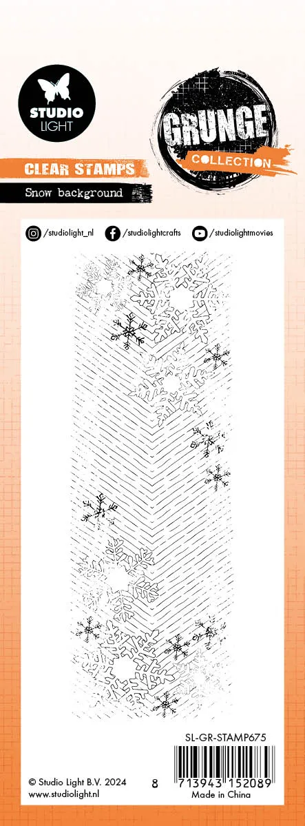 StudioLight Grunge Snow Background Clear Stempel Winter