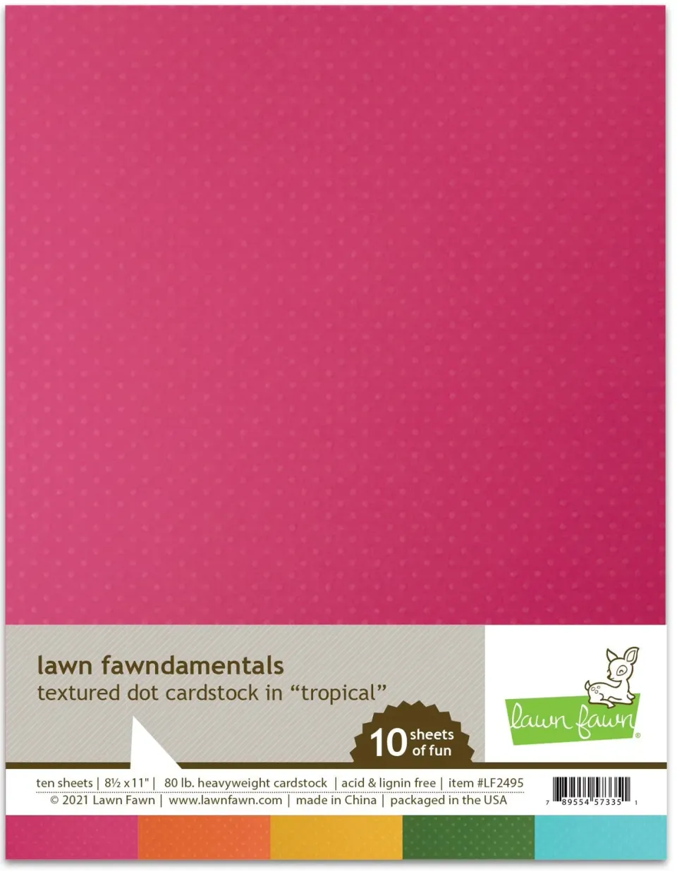 Lawn Fawn Textured Dot Cardstock Tropical 10 Bogen 8,5x11