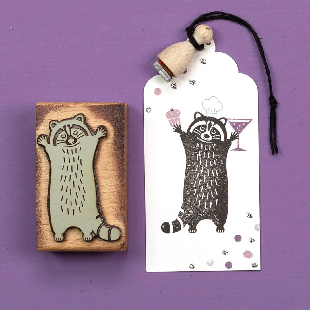 Perlenfischer Kochmuetze Stempel 9x9 mm Mini Holzstempel