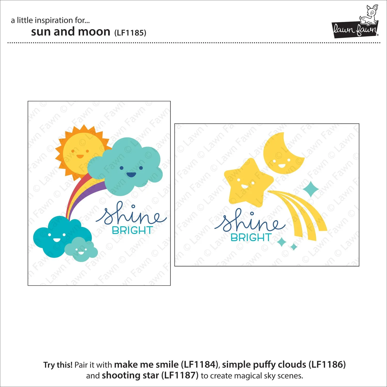 Lawn Fawn Sun and Moon LF1185 Stanzschablone Sonne Mond