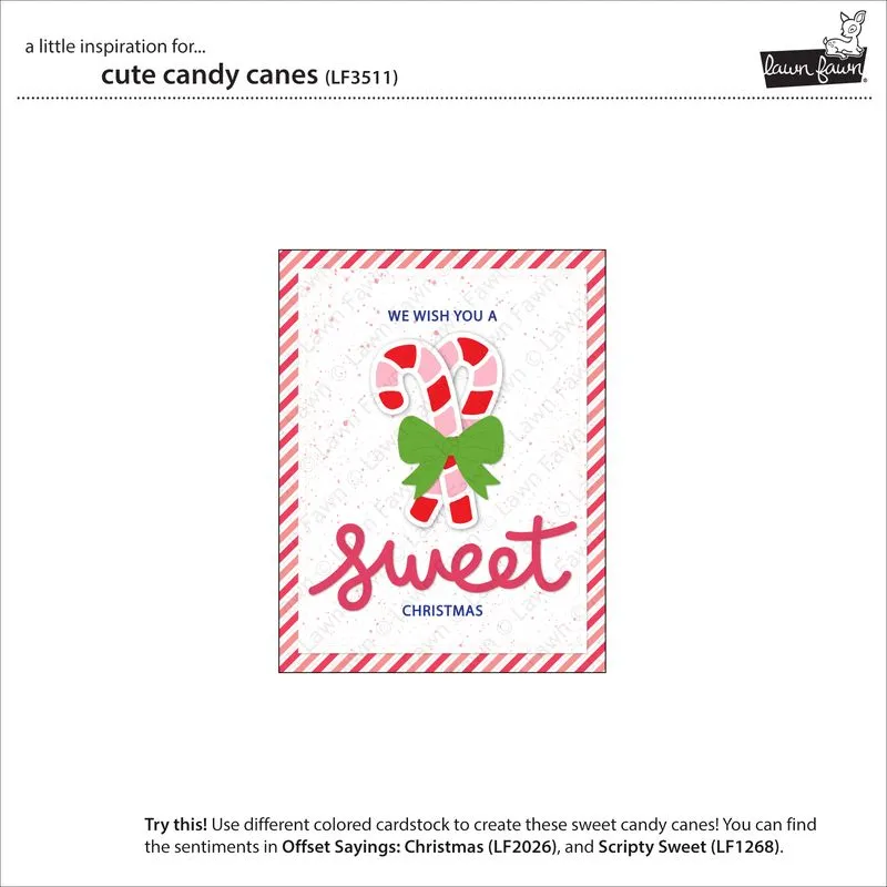 Lawn Fawn Cute Candy Canes Stanzen 8-teilig Weihnachten