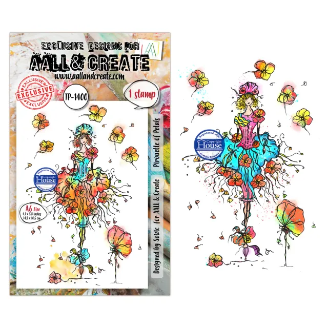 AALL and Create TP-1400 Pirouette of Petals Stempel A6 klar