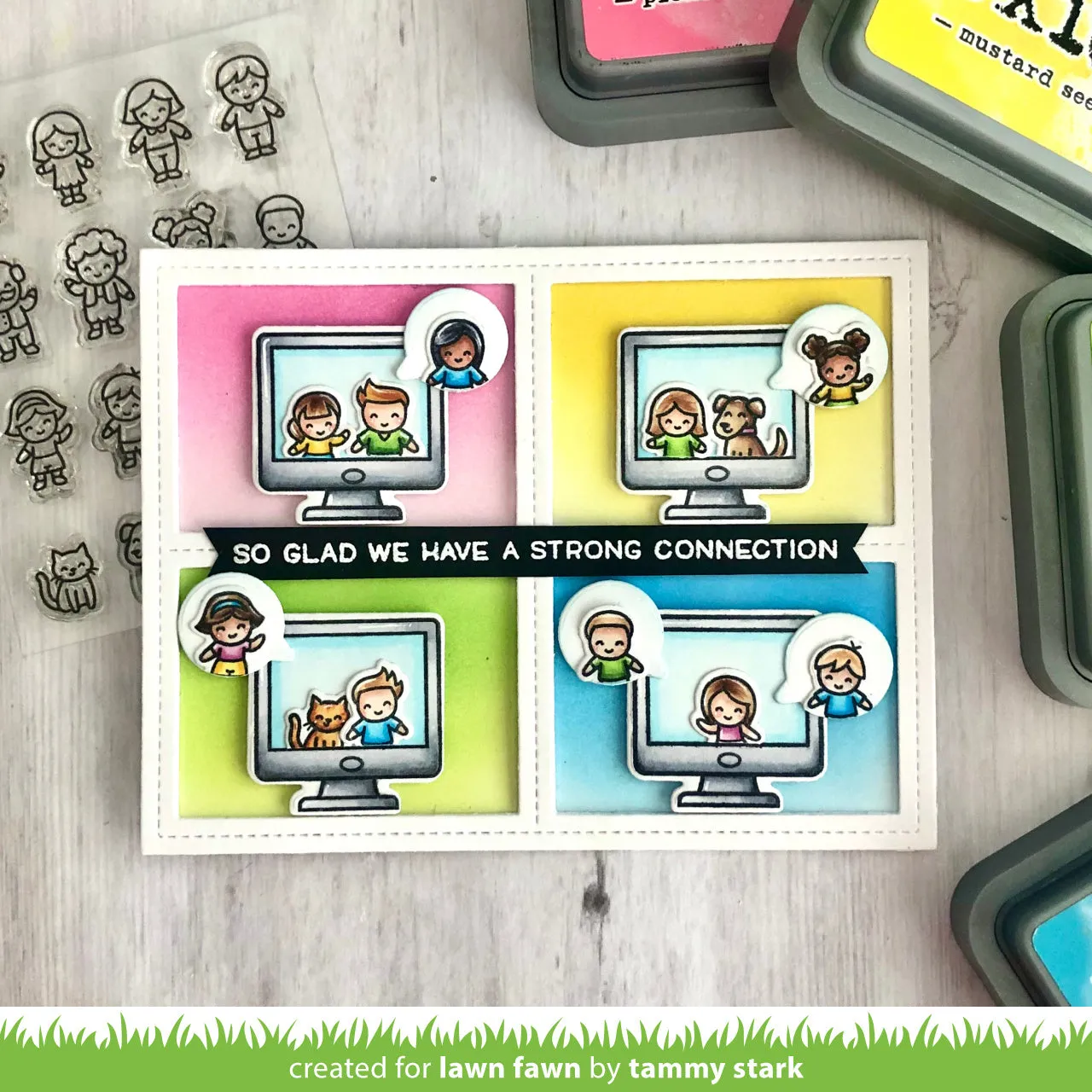 Lawn Fawn Tiny Friends Stempelset Mini-Motive englisch