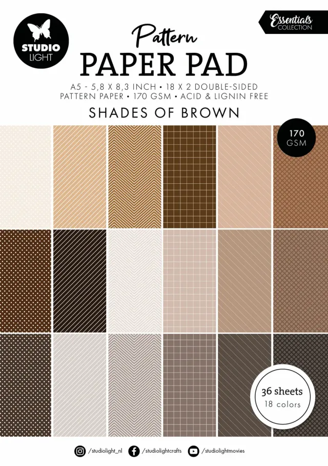 Studio Light Essentials Paper Pad Shades of Brown 36 Blatt