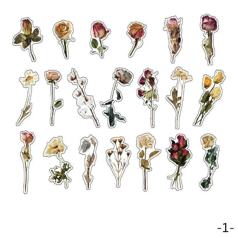 Ieebee Plant Collection PET-Sticker 40 Stück Wilted Rose