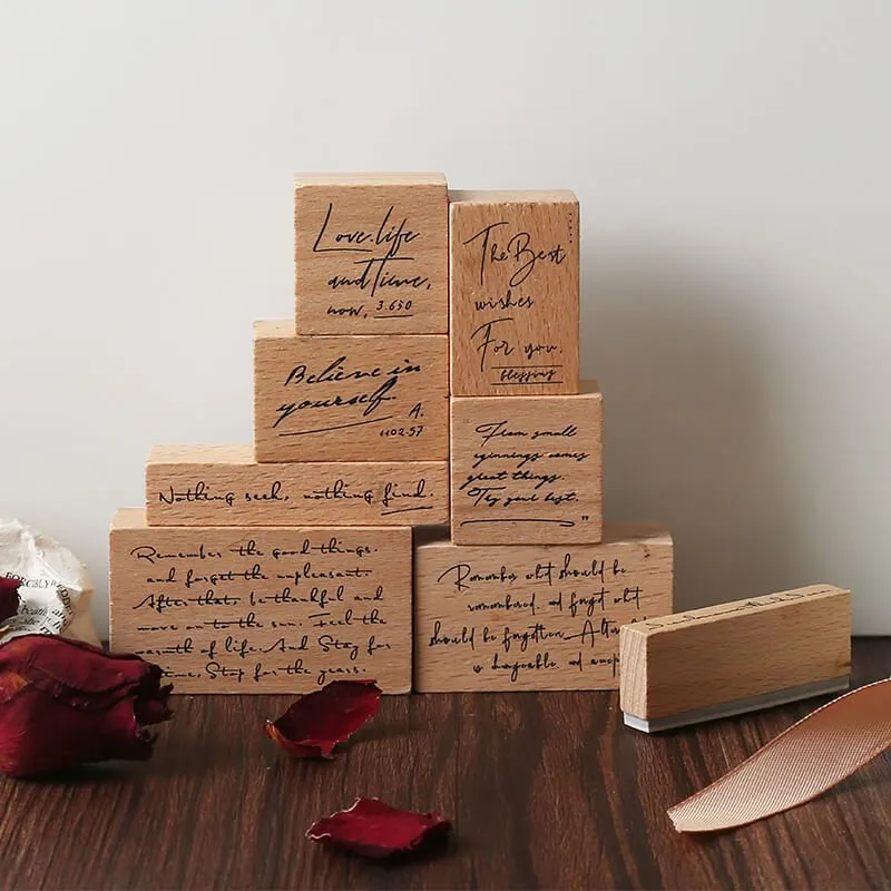 Ieebee Retro Text Holzstempel 8 Stück Vintage
