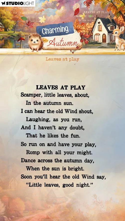 StudioLight Charming Autumn Leaves at play Clear Stamp Herbst