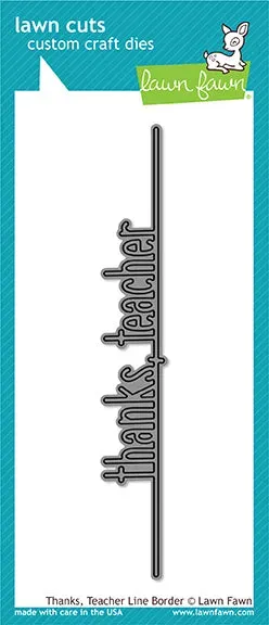 Lawn Fawn Thanks Teacher Line Border Stanzschablone Schrift