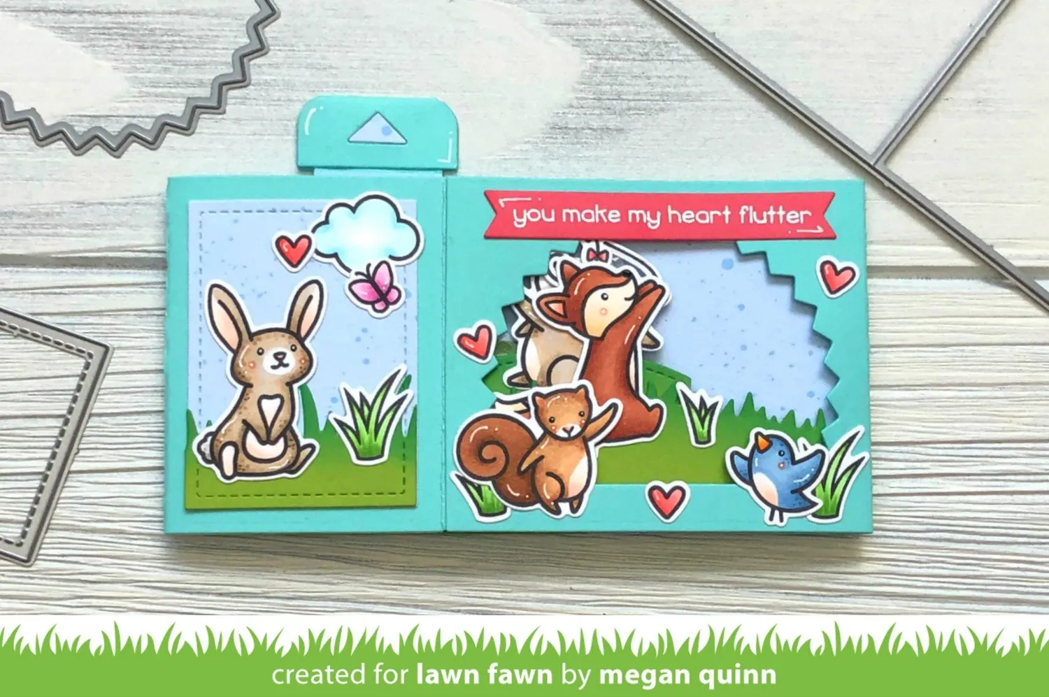 Lawn Fawn Shadow Box Rainbow Add-On Stanze Regenbogen