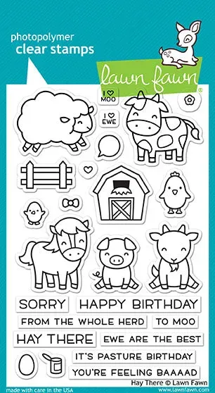 Lawn Fawn Hay There Stempelset Bauernhof Tiere