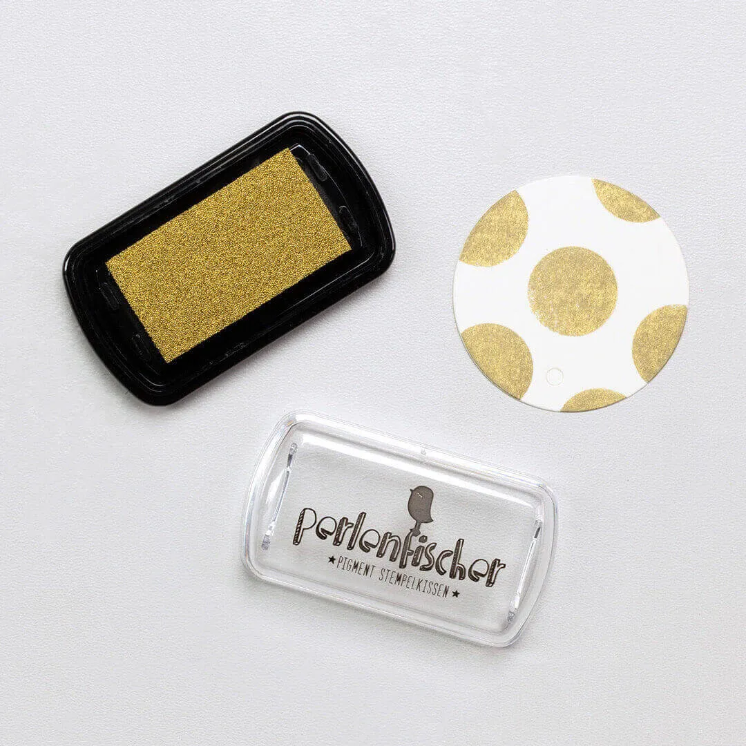 Perlenfischer Gold Mini Stempelkissen Pigment