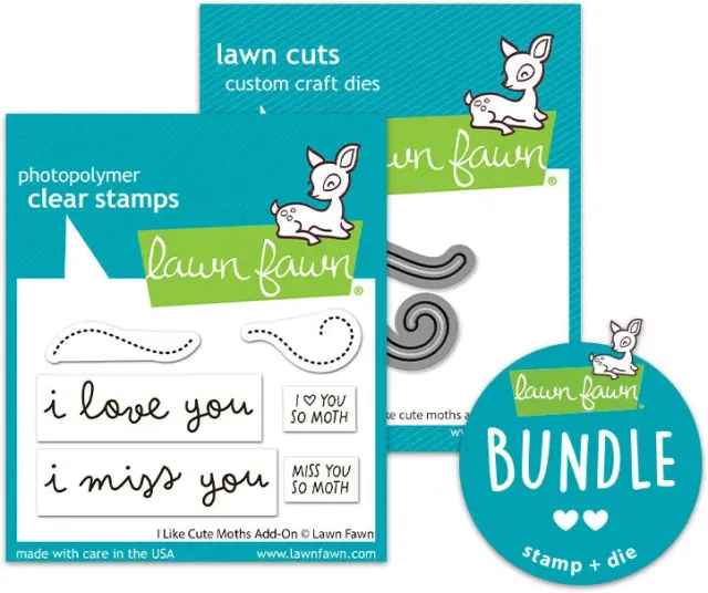Lawn Fawn I Like Cute Moths Add-On Stempel Stanzen Set Sprüche