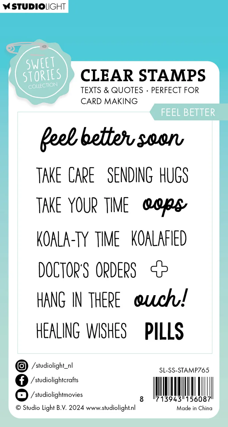 StudioLight Sweet Stories Feel Better Clear Stamps Genesung