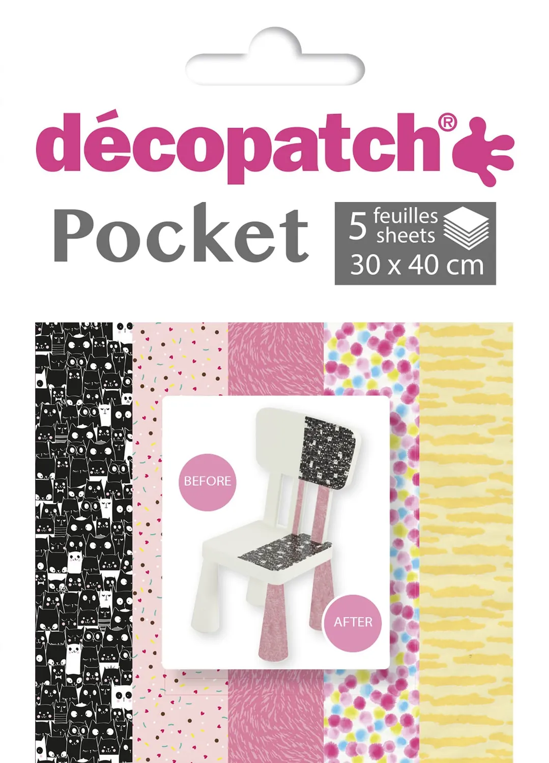 décopatch DP005O Décopatch Papier 5 Bogen Sortierung 5