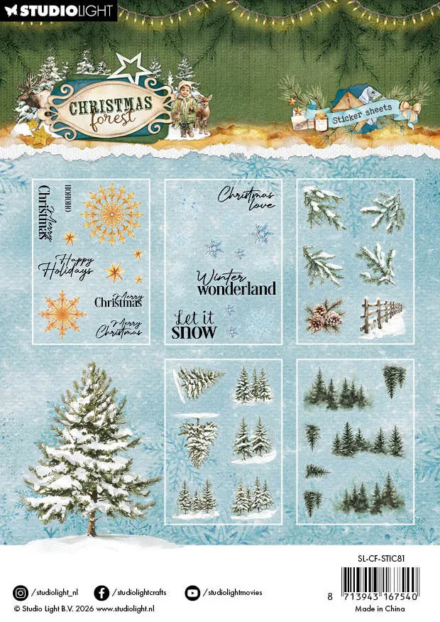 StudioLight Christmas Forest Sticker Elemente Texte Transparent 5 Bogen