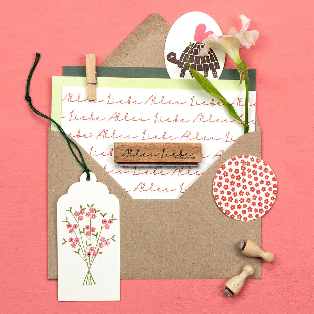 Perlenfischer Alles Liebe 2 Stempel 62x6 mm Holz