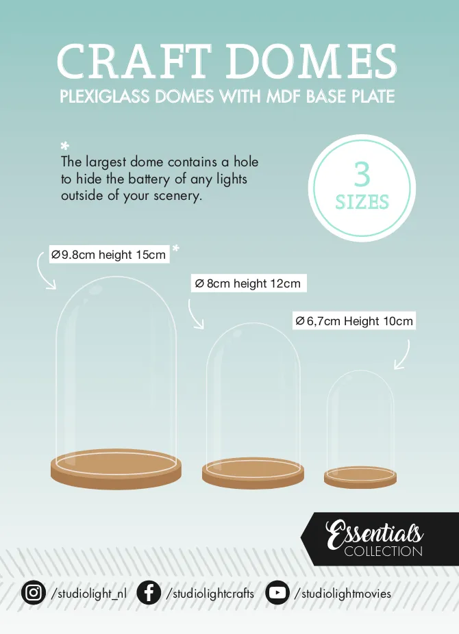 StudioLight Essentials Craft Domes Plexiglas 3 Größen Set