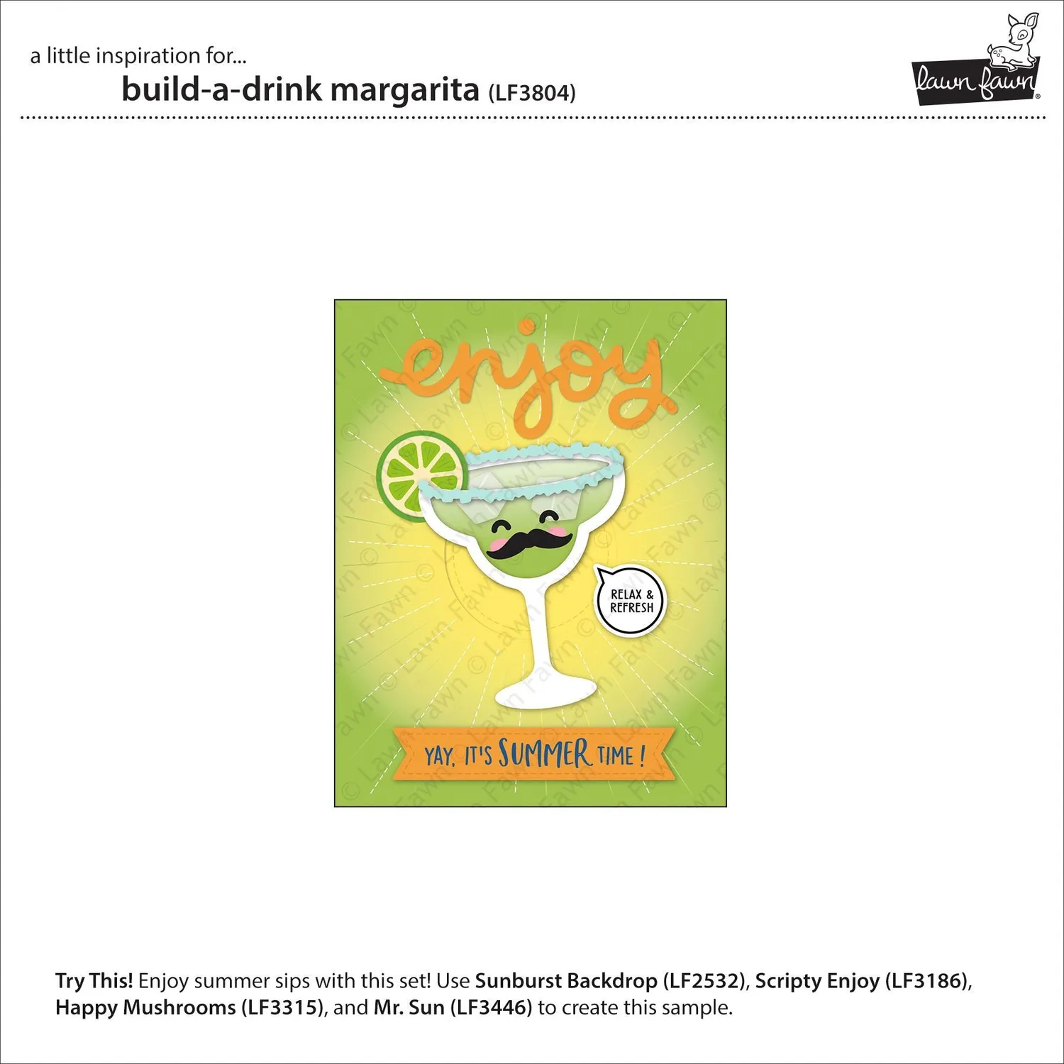 Lawn Fawn Lawn Cuts Build-A-Drink Margarita Stanzschablone