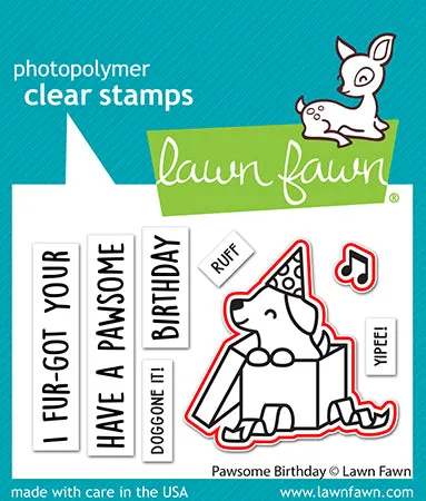 Lawn Fawn Lawn Cuts LF3163 Stanzschablone Pawsome Birthday