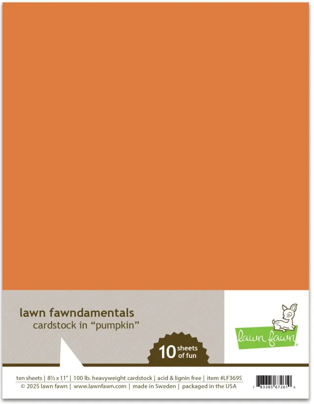 Lawn Fawn LF3695 Tonkarton Pumpkin Orange 10 Bogen extra stark