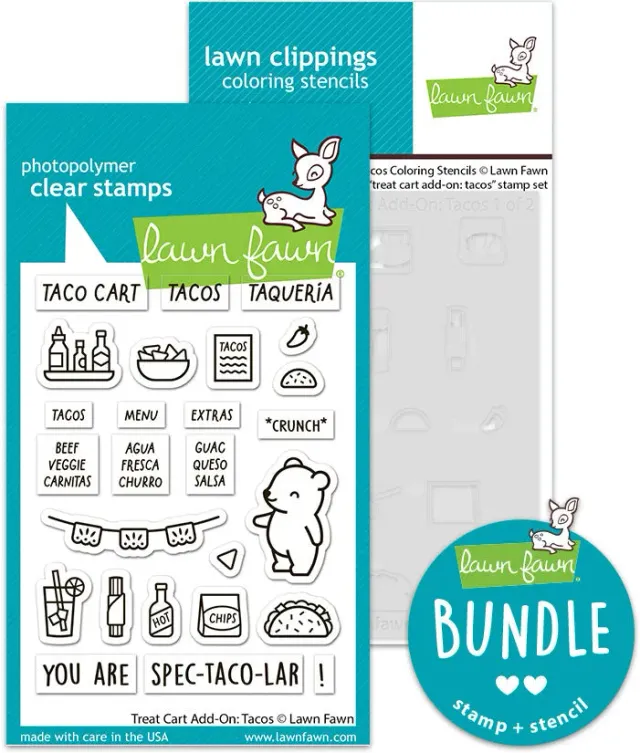 Lawn Fawn Treat Cart Tacos Stempel Schablonen Bundle