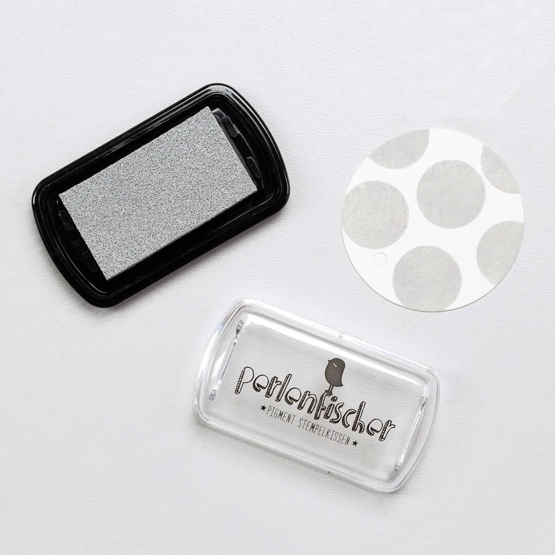 Perlenfischer Nebel Mini Stempelkissen Pigment grau