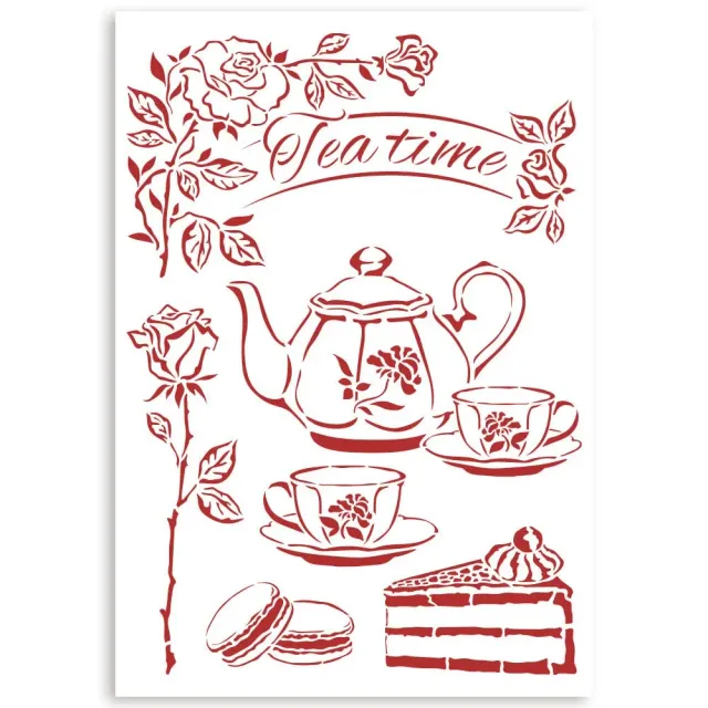 Stamperia Casa Granada Tea Schablone A4 21x29,7 cm Ornament