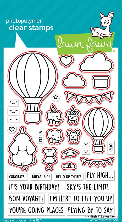 Lawn Fawn Fly High LF3070 Stanzschablonen Geburtstag Graduation