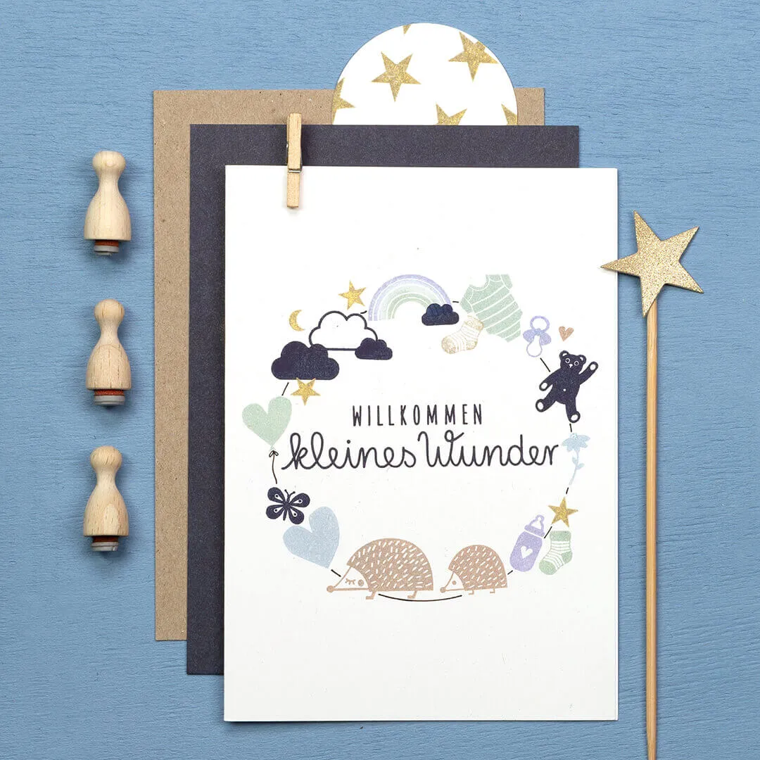 Perlenfischer Regenbogen Mini-Stempel 12x23 mm