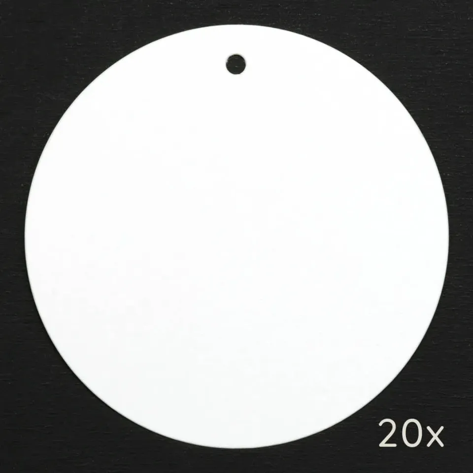 Perlenfischer Papieranhänger rund 75 mm weiß 20 Stück