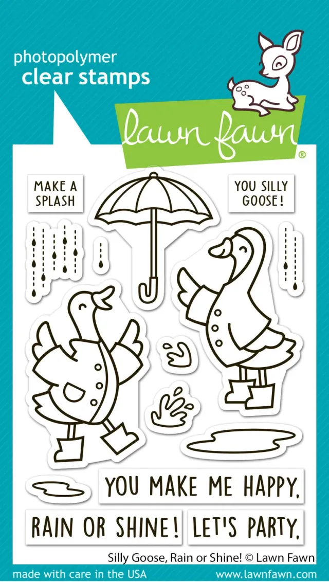 Lawn Fawn Silly Goose Rain or Shine Stempelset Gänse