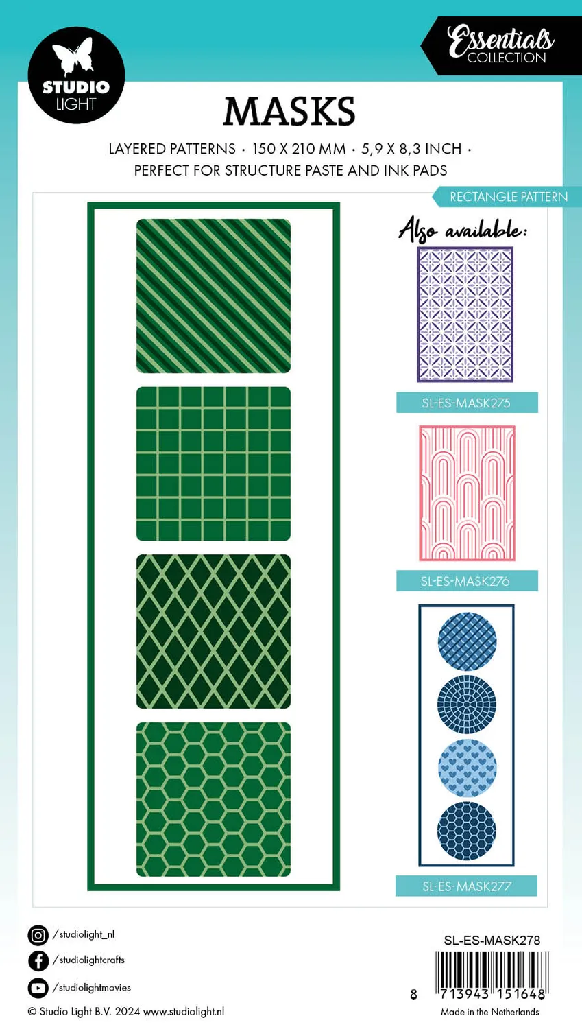 StudioLight Essentials Rectangle Pattern Schablone 150x210