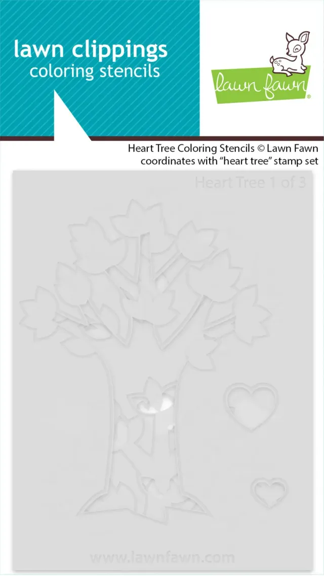 Lawn Fawn Heart Tree Schablonen 3-tlg Frühling