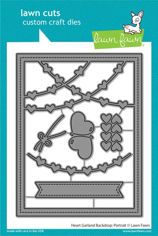 Lawn Fawn Lawn Cuts Heart Garland Backdrop Portrait Stanzschablonen
